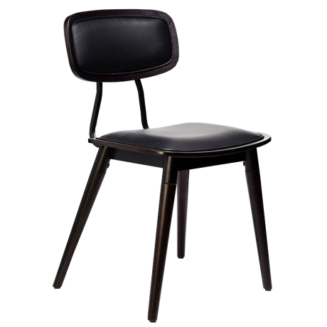 Felix Chair-Black PU Seat-Chocolate-Black Frame